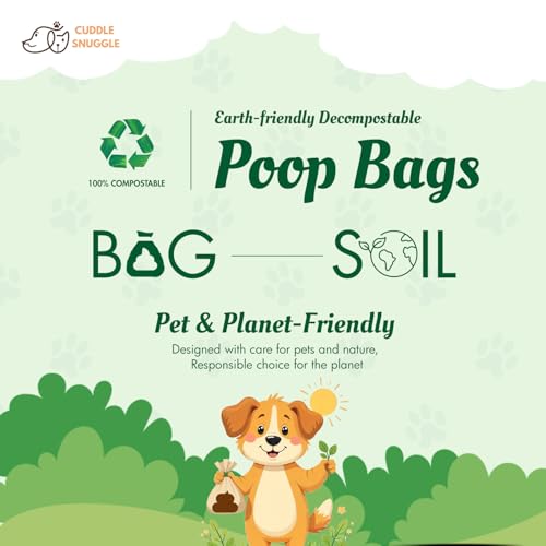 Image of Compostable Dog Poop Bags, 90 Count (6 Rolls) | Leak-Proof, Extra Thick, Biodegradable Waste Bags | Eco-Friendly Pet Cleanup | Potty Picker Bags for Dogs |(Green /Red)