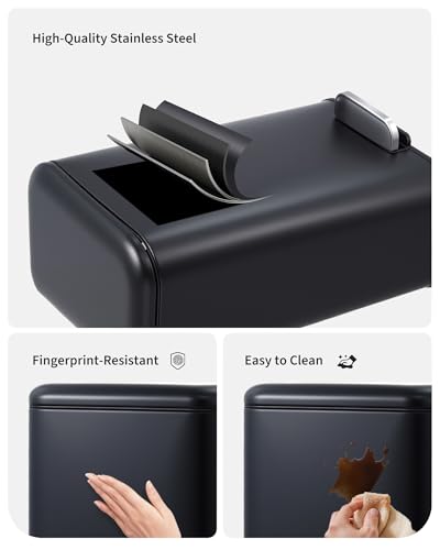 Caneca de Basura con Tapa y Pedal 30L Acero Negro miniatura 5
