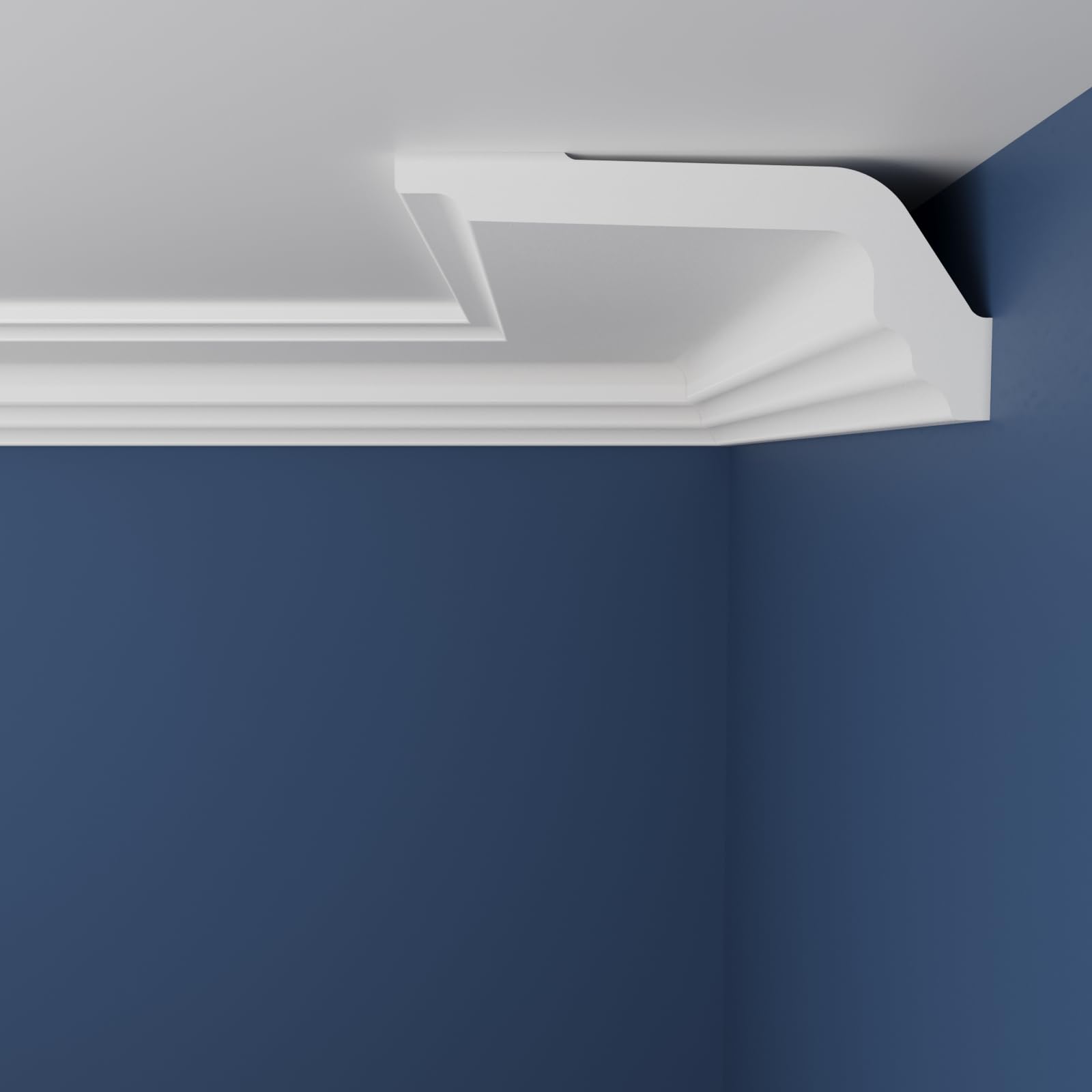 WOLDECOR Premium XPS Coving Cornice – Lightweight Decorative Coving for Ceilings, Durable Cornice Moulding Trim, Paintable XPS Ceiling Coving for Modern Home Interiors (WM18, 16 Meters)
