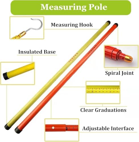 Teles Power Measuring Stick - 8m/26.2ft for Electrical & Telecom Tower Measurements - Lightweight, Yellow, Precision Tool for Professionals & Contractors