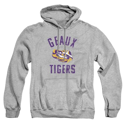 Louisiana State University LSU Official Tigers Logo Unisex Adult Pull-Over Hoodie,Athletic Heather, 3X-Large