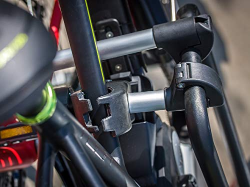 EUFAB 11238 Rahmenhalter lang, abschließbar, für U-Bügelrohr: Ø 3,0 cm, 31 cm Länge, Schwarz/Silber