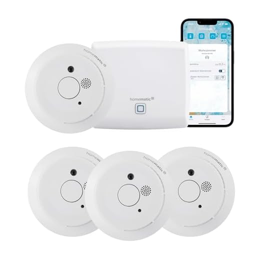 Homematic IP Smart Home Starter Set Rauchwarnmelder + Rauchwarnmelder mit Q-Label, Rauchmelder alarmiert lokal über die Sirene und per Push-Benachrichtigung in der Smartphone-App, LED-Notbeleuchtung