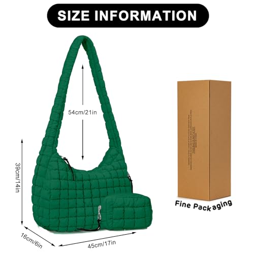 Image of GASSDA Puffer Tote Bag for Women Large Quilted Puffy Lightweight Carryall Crossbody Tote Bag for Women