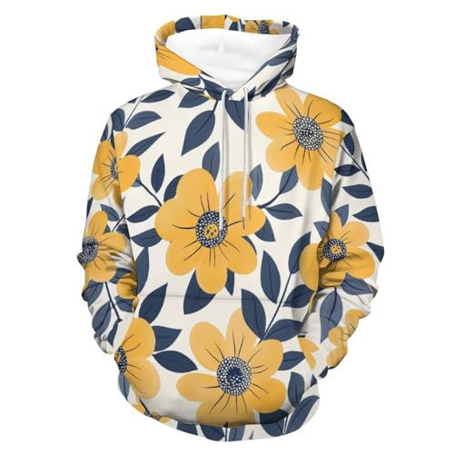 Sweatshirt manches longues floral jaune idéal pour vos sorties urbaines
