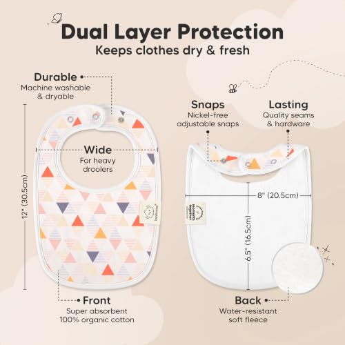 Image of KeaBabies 8-Pack Organic Baby Bibs for Drooling and Teething (Prism) | Soft Cotton Bibs for Baby Girl, Boy, Extra Absorbent, Easy to Clean & Put On, Toddler, Newborn, Infant 0-24 Months