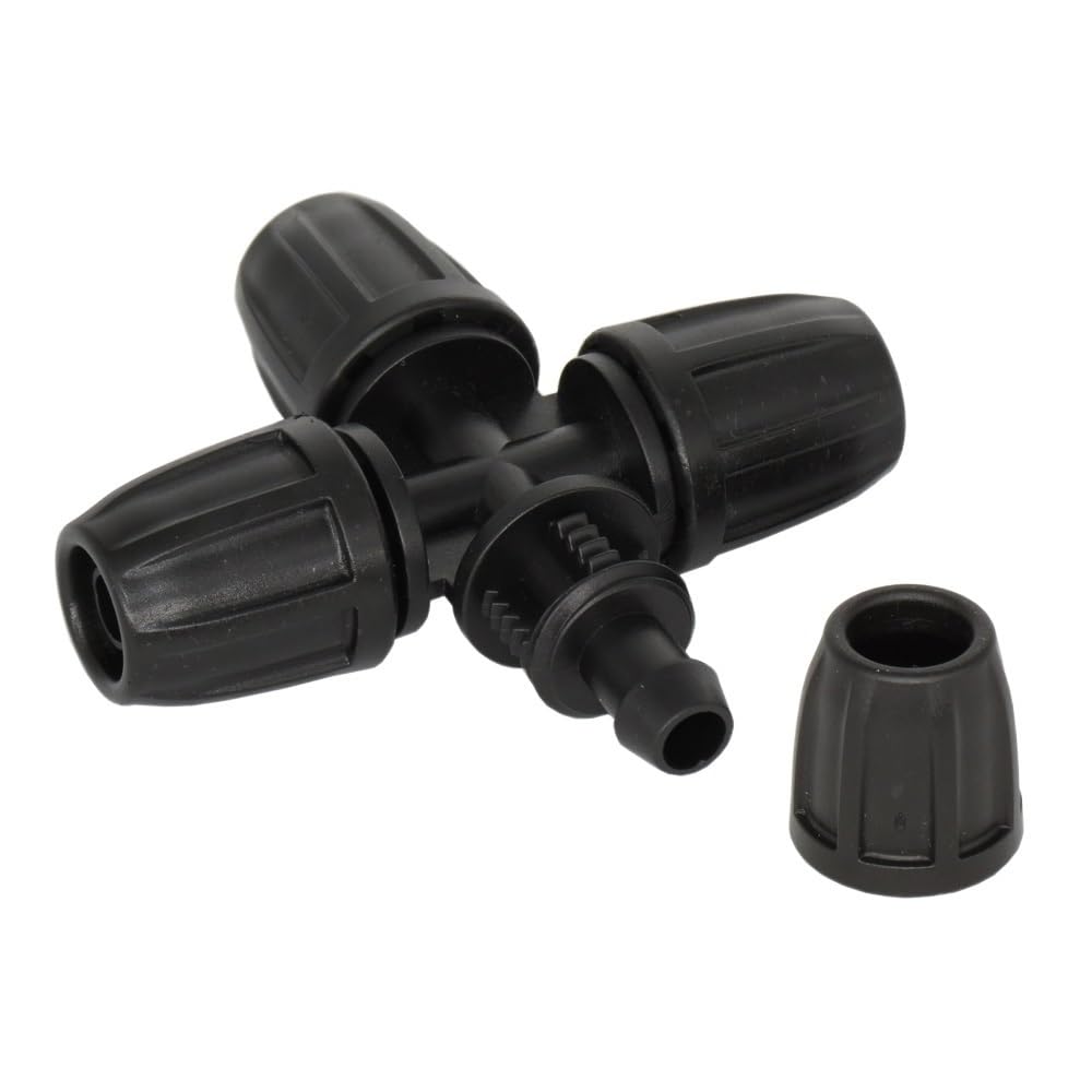 50 PZ Tubo Croce Splitter Acqua Con Serratura Tubo Da Giardino Barb Connettore for Irrigazione Dell'acqua Giunto 8/11mm 3/8 ''Tubo