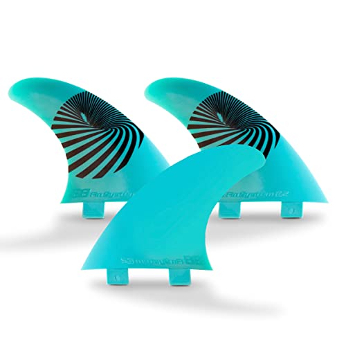 E8 FIN SYSTEM QUILLAS Surf de Fibra de Vidrio Amarillo FCS Compatibles Pack Ecológico Talla: A1 | L 75-90 Kg. (Turquesa)