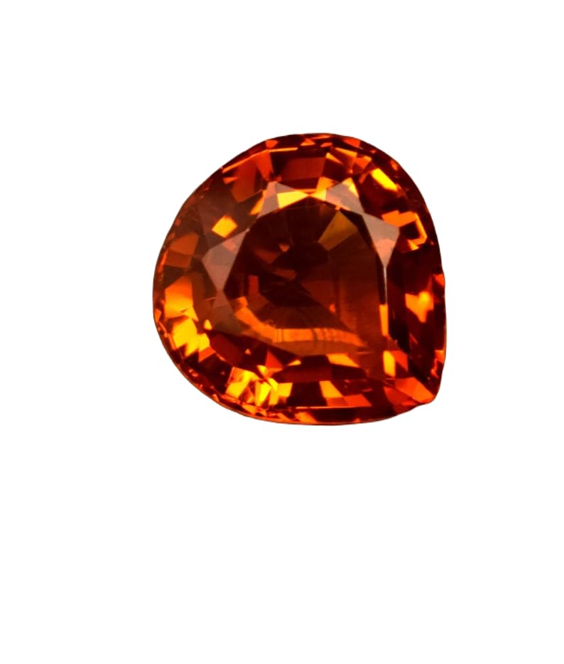 Saphir orange en cœur pour fabriquer votre bague de fiançailles personnalisée