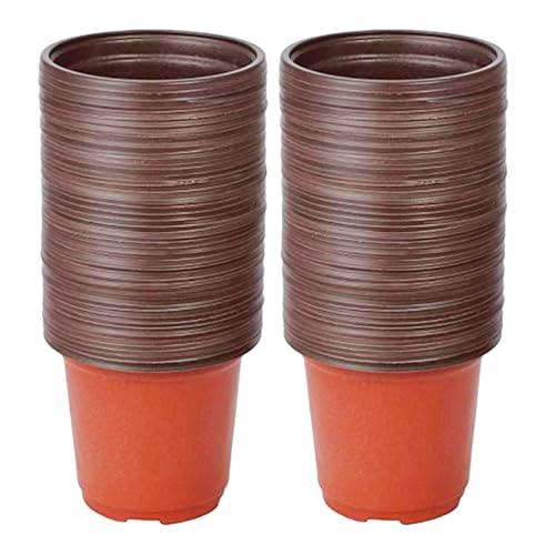 Macetas para Plantas, macetas para Plantas de vivero, macetas de plántulas, macetas de 10,2 cm para Plantas, Paquete de 100 recipientes con Drenaje, Maceta para Plantas suculentas