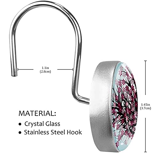 Crochets rideau de douche anti rouille lot de 12 anneaux décoratifs