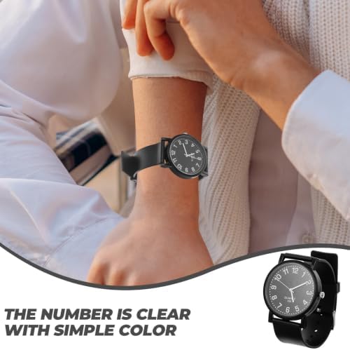 ELEOUTI Retro Quartz Wrist Watch, Black Dial, Simple Style — view 7