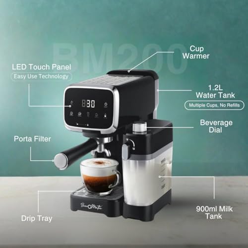 Image of Cafe Style Coffee Maker with Fresh Milk I Intuitive Touchscreen, 1350 Watts, 20 Bar Pump, 1.2 Ltr. Water Tank, Dedicated Beverage Dial for Latte, Cappuccino, Hot Milk I 1 Year Warranty