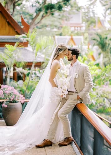 Mens Linen Suit 2 Piece Slim Fit Linen Suit for Men Beach Wedding Two Button Summer Casual Prom Party Suits Set2