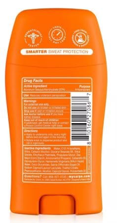 New Carpe 100HR Sweat and Odor Control Antiperspirant Deodorant, Fragrance Free, 1.76 oz