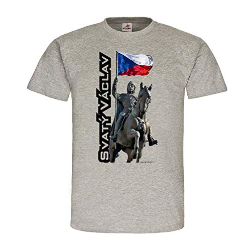 T-shirt Svatā Václav de Böhmen König Heinrich I Prag Tchèque CZ Gris XL