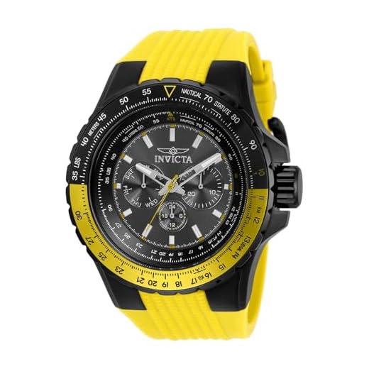 Invicta Relógio masculino Aviator 33038 Quartz, Amarelo, Movimento de quartzo