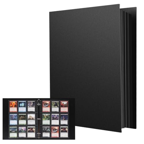 Lictin Sammelkarten Alben 540 Pockets Transparent Sammelkarten 30 Seiten Pro 18 Pocket Leere Sammelmappe Kartenhalter mit Wasserdichte Schwarzer Buchdeckel