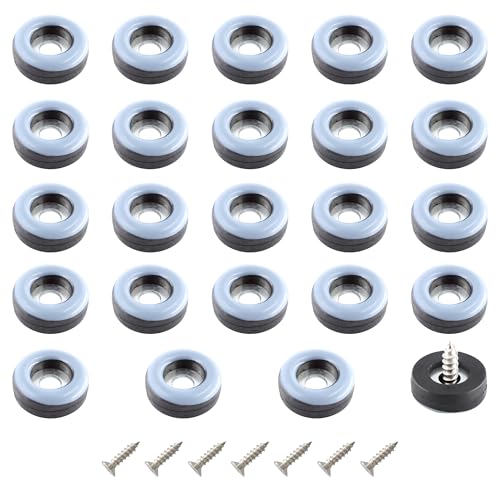 bociloy 24pcs 3/4" Screw on Furniture Glides Sliders for Wooden Furniture, Furniture Sliders Pads Teflon Furniture Glides Chair Leg Pads Floor Protectors PTFE Moving Furniture Glides
