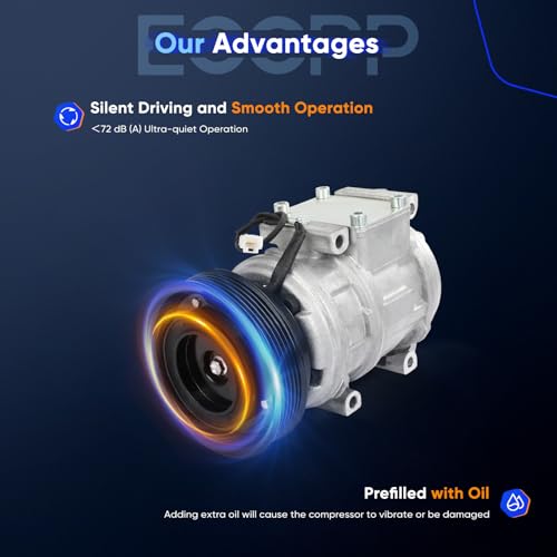 Image of ECCPP AC Compressor 1992-1993 for Lexus ES300 3.0L Fast Cooling AC Compressor with Clutch