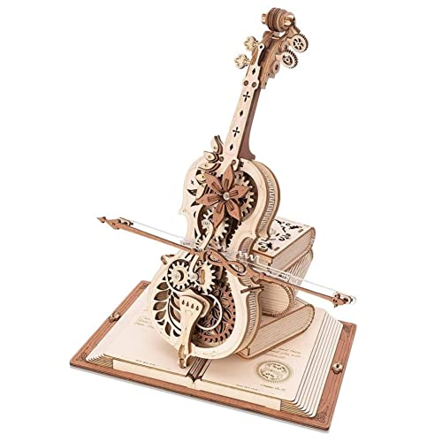 Robotime Mechanical 3D Puzzles For Adults, Wooden Music Box Magic Cello Model Kits, Unique Gift For Her/Him Amk63 #TOP22