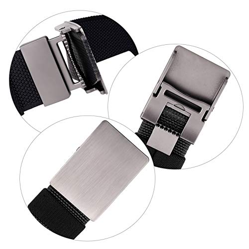 Samtree Military Nylon Web Belt For Men, Cut To Fit Full Adjustable Outdoor Tactical Belts With Removable Flip Top Buckle, Black #TOP2