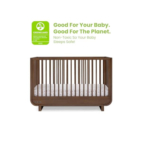 Delta children rhodes 4 in 1 convertible crib greenguard gold certified teak brown  urban country home decor
