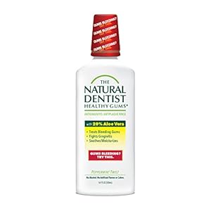 The Natural Dentist Healthy Gums Antigingivitis/Antiplaque Rinse, Adults 12 & Up, Gingivitis Mouthwash, Bleeding Gums Treatment, Safe for Chemotherapy Patients, Aloe Vera, Alcohol-free, 16.9 fl oz