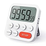 LIORQUE Digitale Timer da Cucina, Timer Multifunzione con Funzione Orologio, Regolazione Rapida, 3...