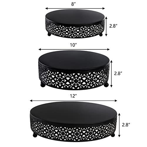 Hedume Set Of 3 Black Cake Stand, Round Metal Cake Stands thumb #3