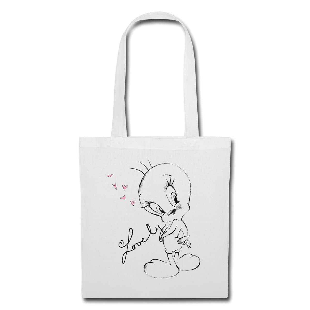 SpreadshirtLooney Tunes Tweety Lovely Tote Bag, One Size, White