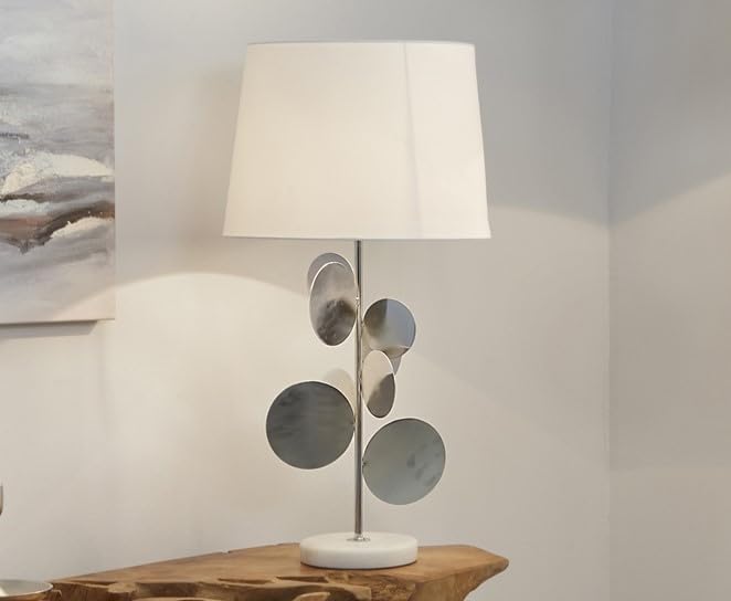 Lampe de salon Gitti argentée 69 cm pour sublimer votre buffet