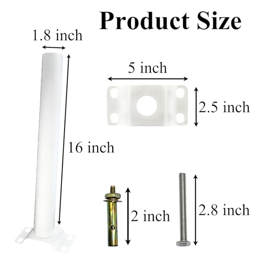UNDADE Light Pole Mount, Solar Lighting Mounting Bracket Extension Pole Kit, Wall Mounted Arm for Street Light, Barn Lamp, Post Tree（2 Pack White） - Thumbnail 2