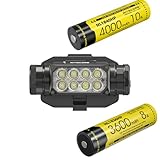 Nitecore HC65M UHE Headlamp Ultra High Triple Output Metal Tactical Rechargeable Headlamp -2000 Lumens w/Extra NL1835HP, Eco- Sensa USB-C Cable & Battery Case Included