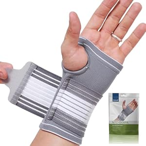 Neotech Care Hand Palm Wrist Support with Adjustable Compression Strap (Grey Colour, Size S, 1 Unit)