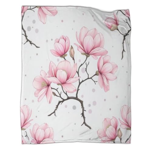 Kaiyun Pink Flores de Magnolia Blanket