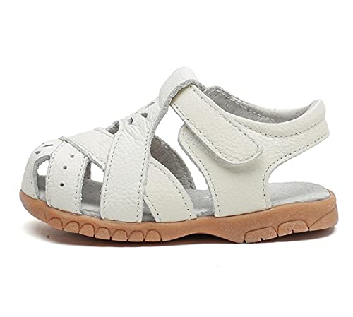 Little Girl's Soft Leather Closed Toe Sandals Toddler Kids Summer T-Strap Cutout Princess Dress Shoes3