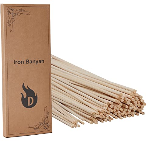 Iron Banyan Reed Diffuser Sticks 100 Stück, 25 cm natürliche Rattan Holz Sticks, Reed Sticks, ätherisches Öl Aroma Diffuser Ersatz Sticks für Aroma Duft (25, Primärfarbe)