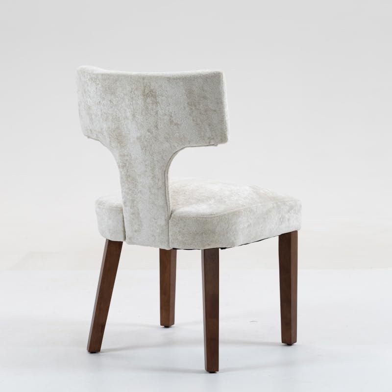 Vista 8 de Mid Century Modern Dining Chairs Set of 2, Farmhouse Chenille Fabric Upholstered Accent Chair with Hardwood Frame, Kitchen Chairs, Table & Chair