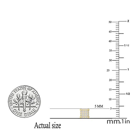 Dazzlingrock Collection 0.20 Carat (ctw) Round White/Blue/Black Diamond 5mm Square Hip Hop Iced Out Studs, Screw Back, Unisex Design Ladies, Mens Real Diamond Earrings4