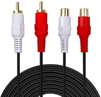 2 RCA Cable,Gold Plated 2 RCA Male to Female Stereo Audio Extension Cable 3m