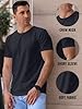 LUXY LINE Men’s Plain T-Shirt Crew Neck & Short Sleeve Cotton Top for Adults Soft and Durable Gym Tees for Men (S-2XL) Navy Blue #4