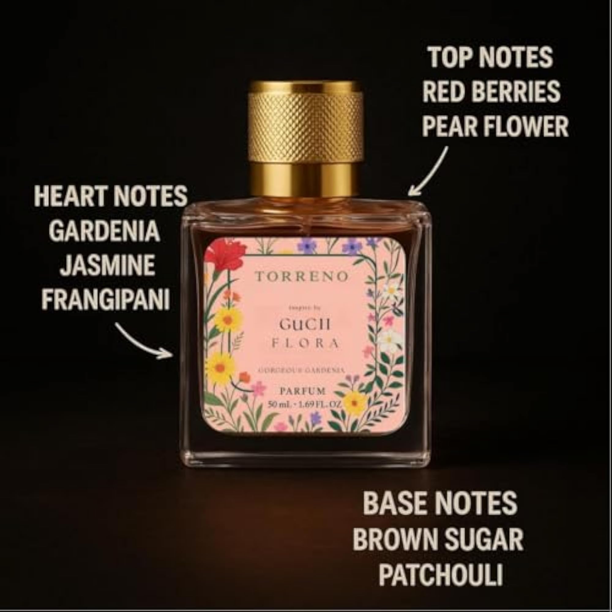 TORRENO Gucee Floraa Parfum 50ml, Luxurious Romantic Scent