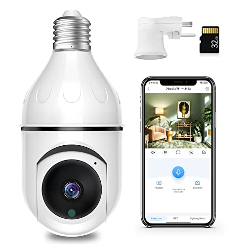 Xvim 3Mp Wireless Bulb Camera, 2.4Ghz Wifi Camera, Home Light Bulb Security Camera, Motion Detection & Alarm, Night Vision #TOP9