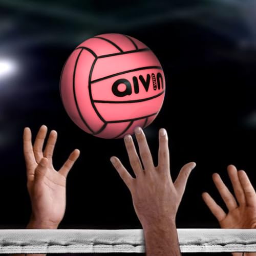 Image of Aivin Home-Play Volleyball | Grooved Grip PVC Surface | All-Surface Play | Balanced Flight & Consistent Bounce | Indoor & Outdoor Use (Neon Pink, 1)