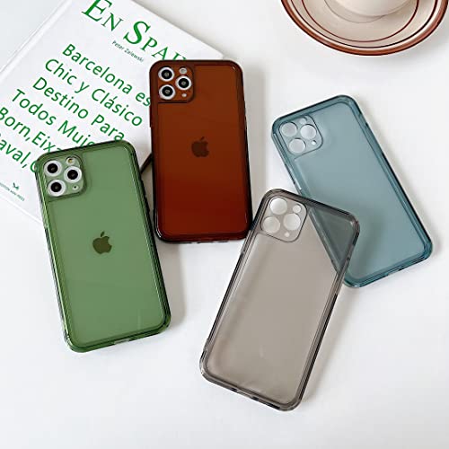 Ztofera Case For Iphone 11 Pro Max 6.5 Inch,Clear Soft Silicone Bumper Protective Retro Color Transparent Shockproof Phone Case - Green #TOP2