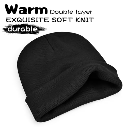 Image of ZOORON Beanie for Men Women Warm Winter Hat Unisex Soft Knit Cuffed Beanie