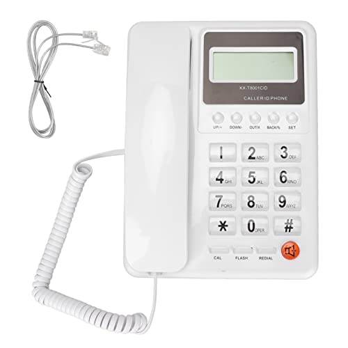 Teléfono con cable de botón grande blanco para el escritorio del hogar o salón familiar 7