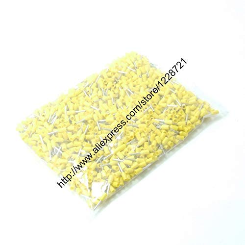 Onvas 1000pcs/pack E2508 Cord End Insulated Terminals Wire Connectors Bootlace Ferrules For 2.5mm2 14 AWG 8mm of Pin Length Brass tube - (Color: blue)