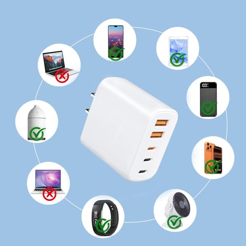 [2-Pack] 60W Multi-Port USB-C Fast Charging Module, 5-Port Wall Charger, Compatible with iPhone 17/16/15/14/13/Pro Max/Plus Series, iPad, Samsung S25/S24/S23, and Other Devices - image 6